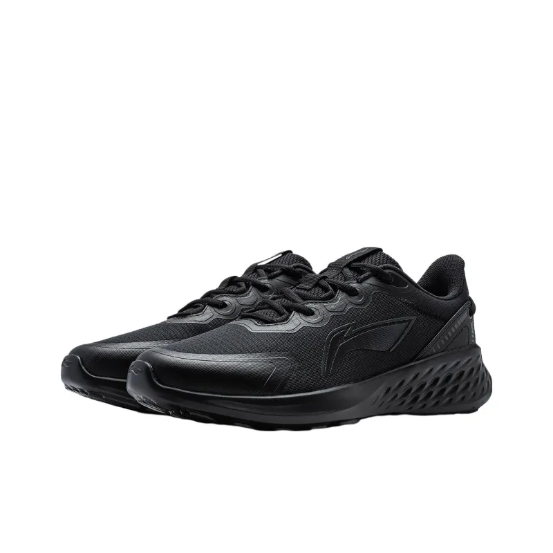 LiNing Soft Anti Slip Wear Resistant Low Top Running Shoes Men's Black-2
