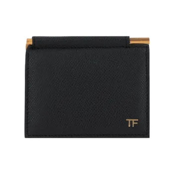 TF Cow Leather Wallet Card Holder Regular Men's Black