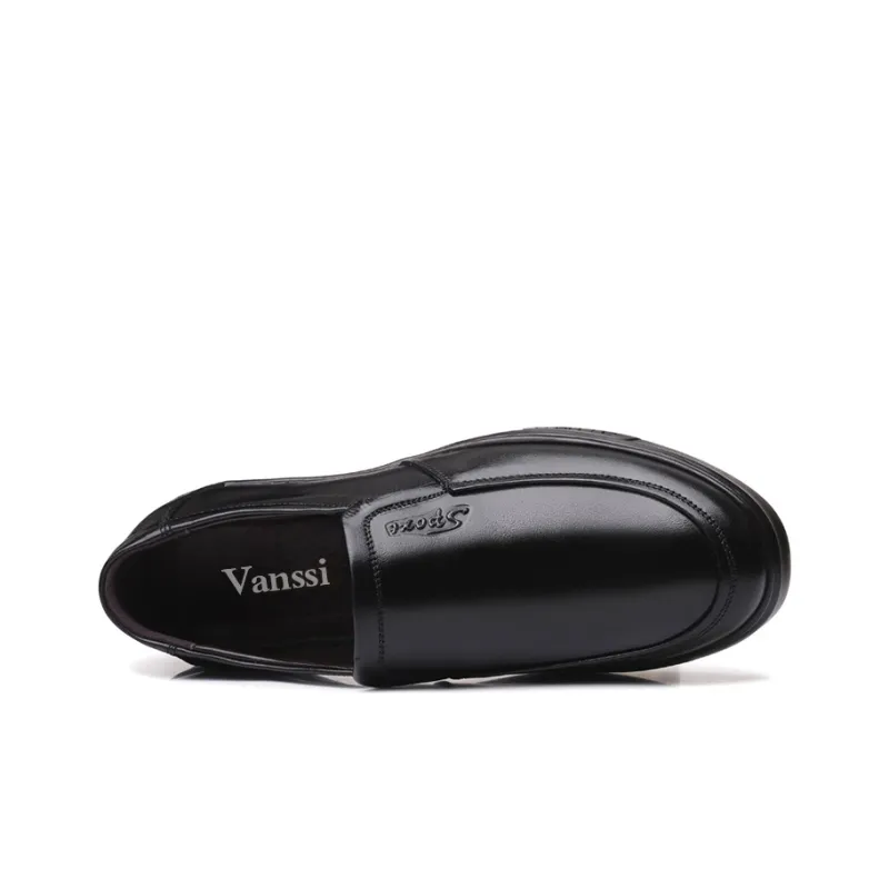 VANSSI Men's Casual Shoes Men Low Top Black/Brown-2