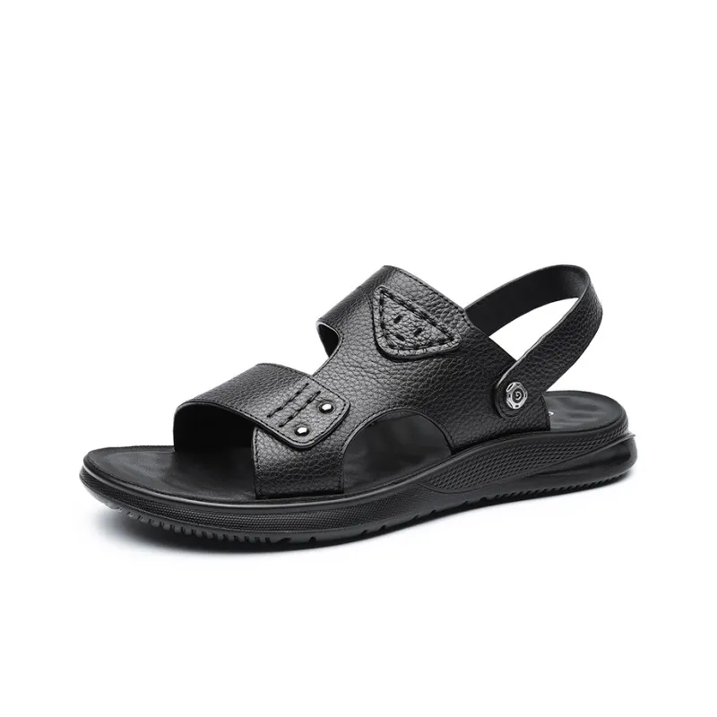 QIAONAI Beach Sandals Men Black/Brown-3