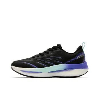 QIAODAN No Fear Cushioning Support Balance Rebound Low Top Running Shoes Men's Black Purple