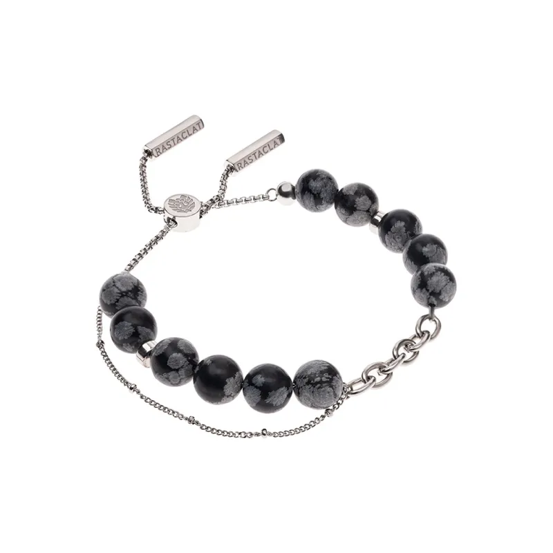 Rastaclat Snowflake Obsidian Beaded Bracelet Unisex-6