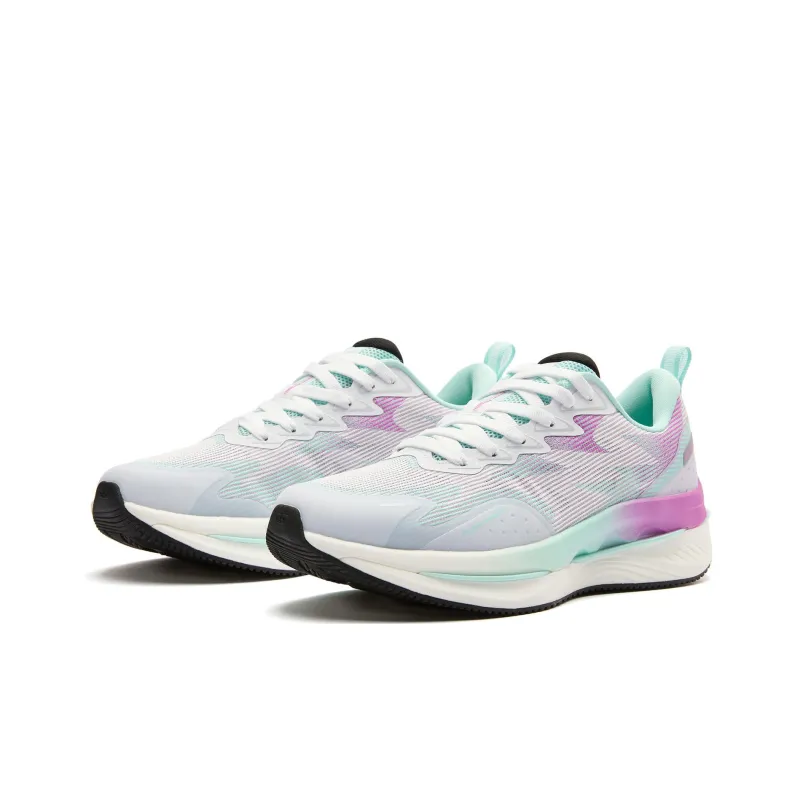QIAODAN Fearless 1.0 Wear-Resistant Rebound Support Balance Low-Top Running Shoes Men's White Blue Purple-2