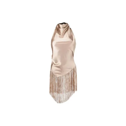 NANUSHKA Cowl-neck Fringed Halterneck Top