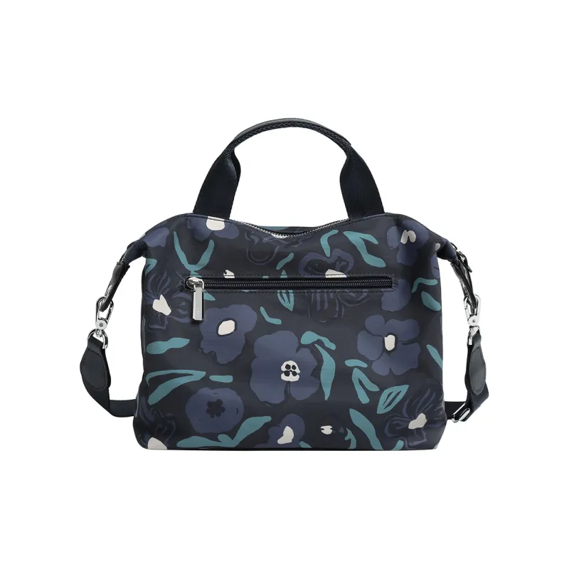 LEFF Fabric Shoulder Bag, Crossbody Bag, Handbag Medium Size Women's Artistic Floral/Blue Floral-5