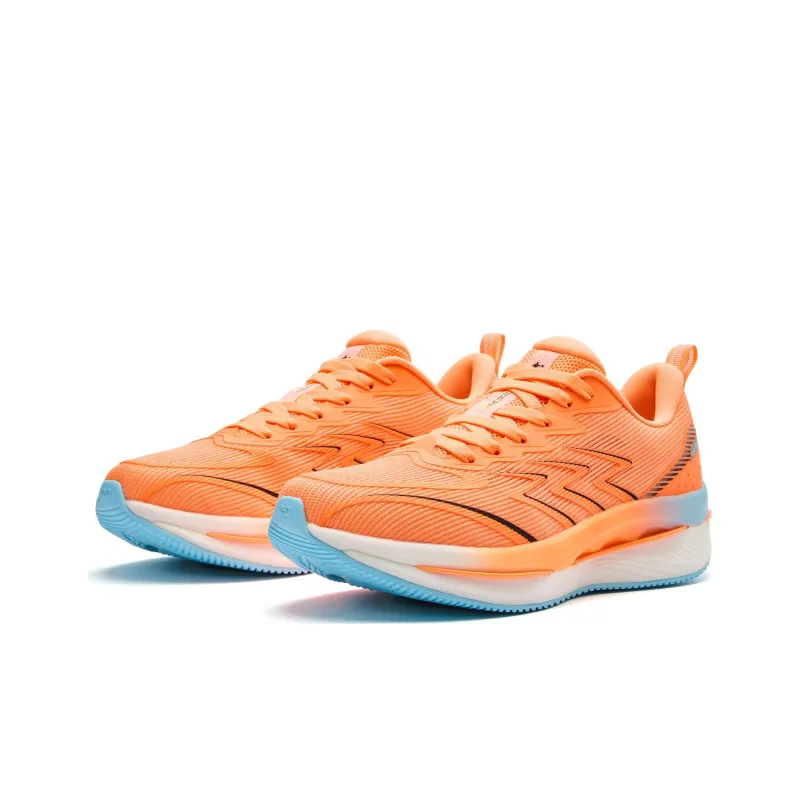 QIAODAN Fearless 1.0 Wear Resistant Support Balance Rebound Low Top Running Shoes Men's Orange-2