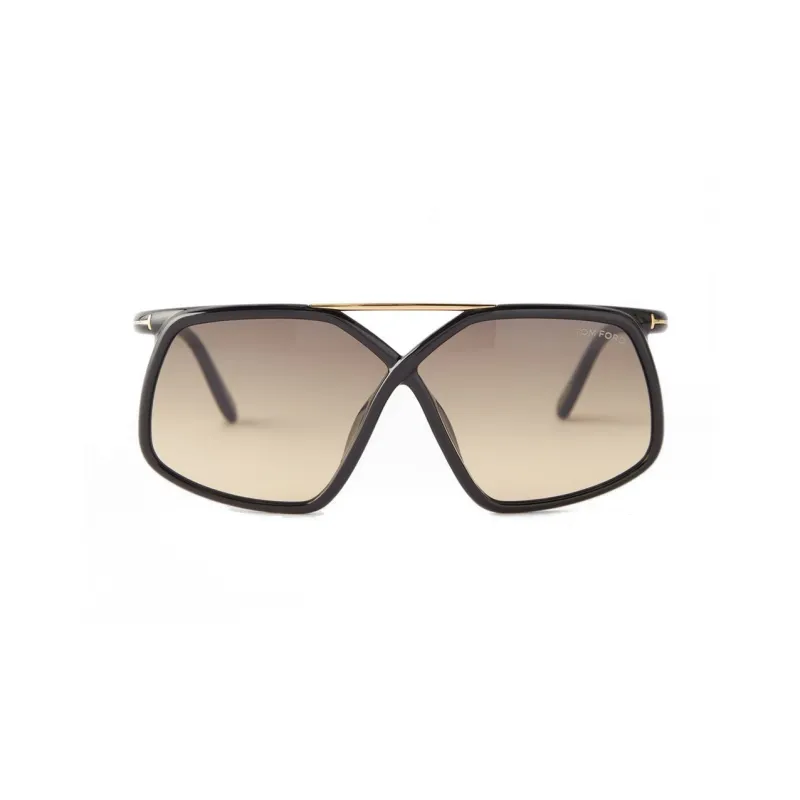 TOM FORD Injection Molded Irregular Shape Sunglasses Unisex Black-1