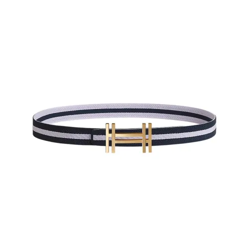 HERMES Nylon Leather Belts Unisex Purple Width: 3.2CM