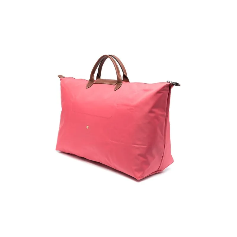 LONGCHAMP Le Pliage Cow Leather Trim Travel Bag Portable Luggage Bag Medium Size Women's Pink-1