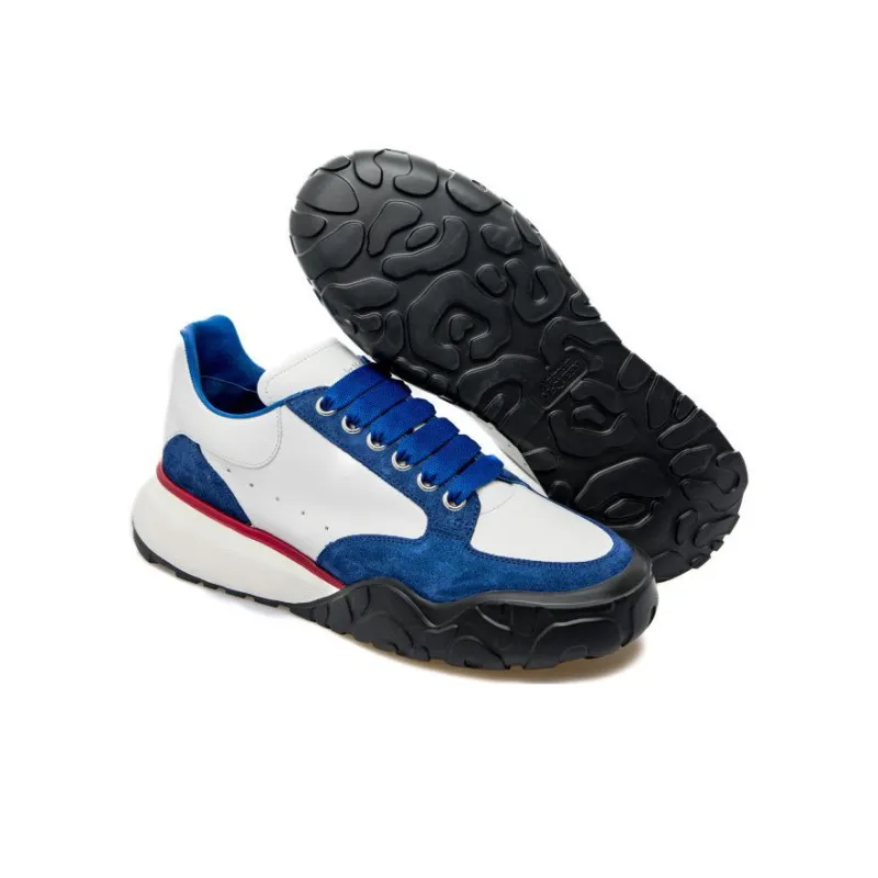 Alexander McQueen Low Top Casual Shoes Men's White Blue-4