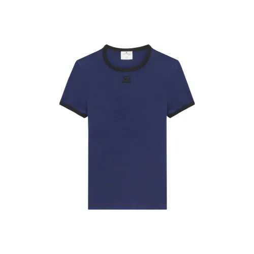 COURREGES T-Shirts Women's Sea Blue/Black