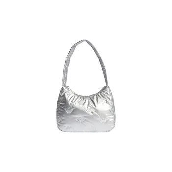 Adidas Originals Polyurethane Bonded Recycled Polyester Handbag Shoulder Bag Women's Silver