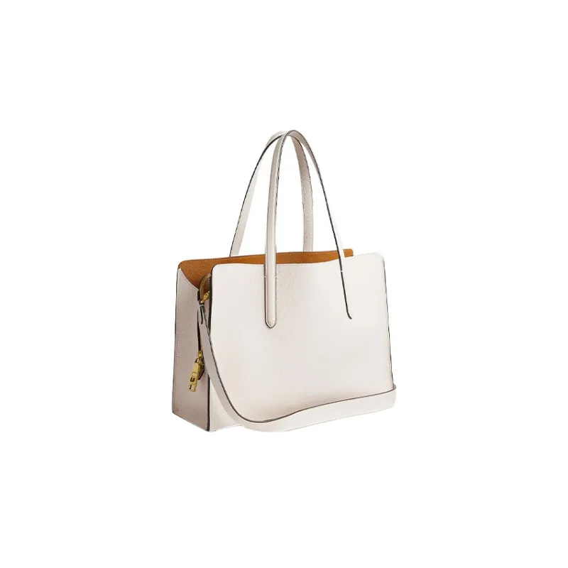 COACH Carter Leather Tote Bag, Shopping Bag, Handbag, Crossbody Bag, Shoulder Bag Women's White-1
