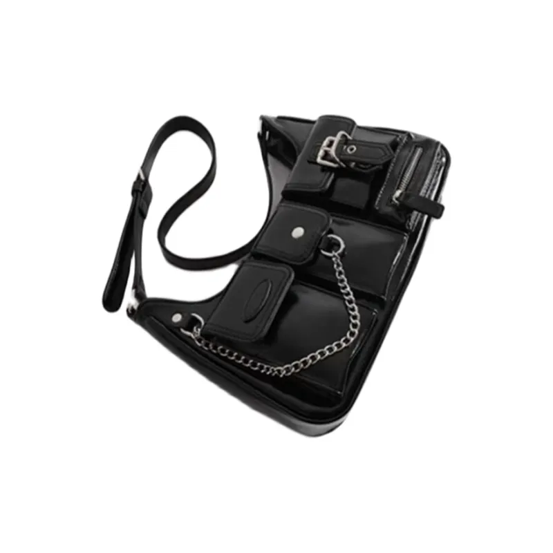 NOMK PU Shoulder Bag Women's Black/White-2
