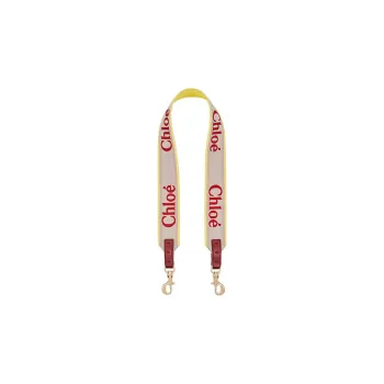 Chloe Linen Canvas Bag Straps Women's Beige/Red
