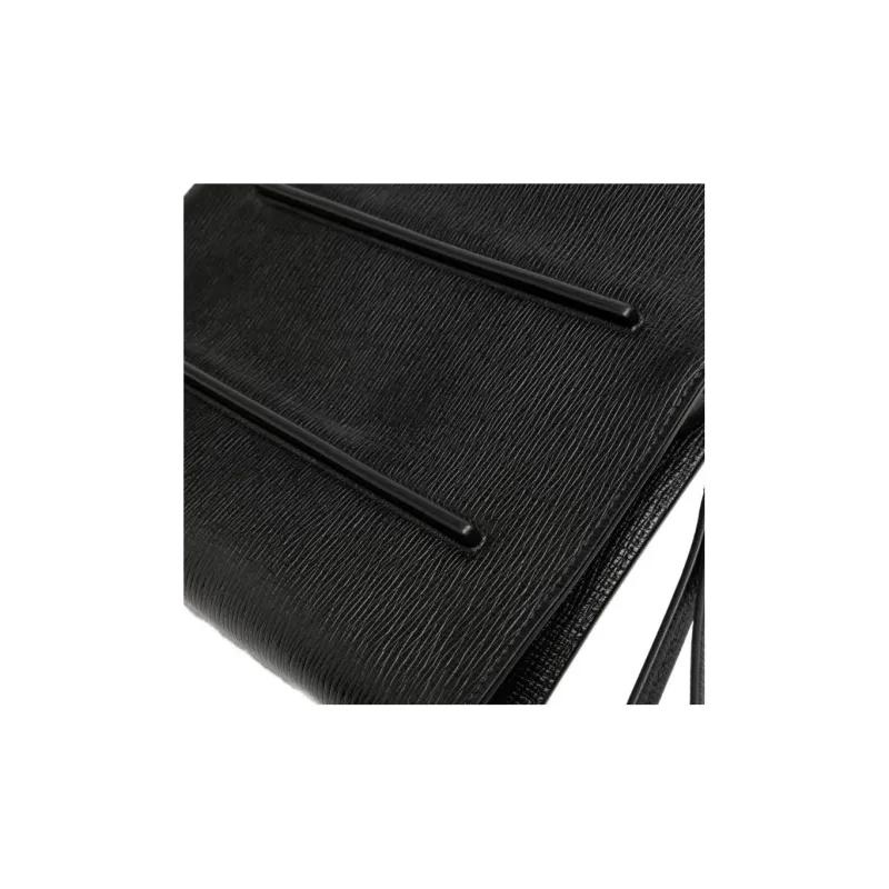 FERRAGAMO Calfskin Clutch Men's Black-7