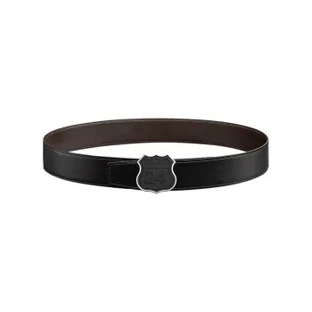 HERMES Two-Tone Patchwork Black Smooth Buckle Double-Sided Leather Leather Belts Men's Black Width 38MM