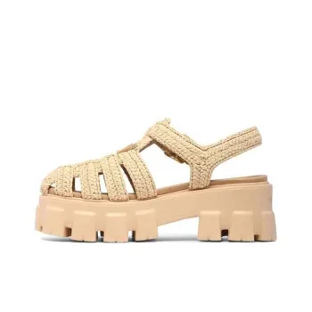 PRADA Monolith Raffia Sandals