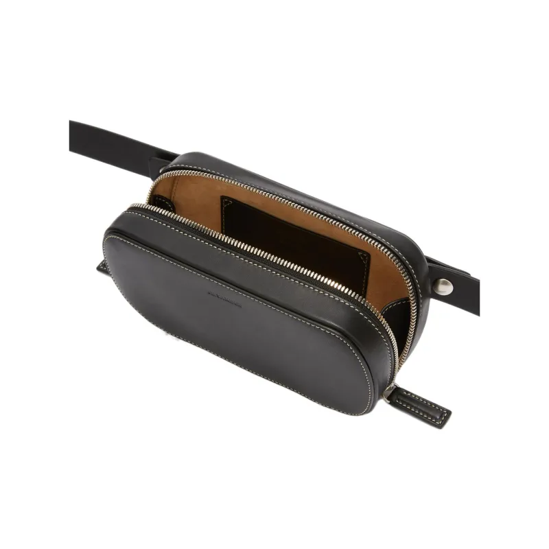 JIL SANDER Calfskin Shoulder Bag Crossbody Bag Small Size Men's Black-2