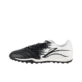 LiNing AG Rubber Short Studs Artificial Ground Anti Slip Wear Resistant Soccer Shoes Men's White Black