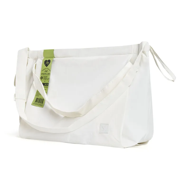 XTEP Fabric Tote Bag, Shopping Bag, Shoulder Bag, Crossbody Bag Women's Light Pink/Ecru/Black-4