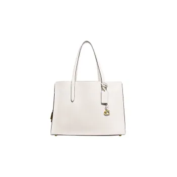 COACH Carter Leather Tote Bag, Shopping Bag, Handbag, Crossbody Bag, Shoulder Bag Women's White