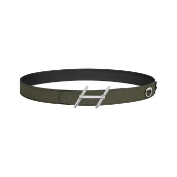 HERMES Trampoline Buckle H Letter Logo Smooth Buckle Calfskin Leather Belts Unisex Green Width 32MM
