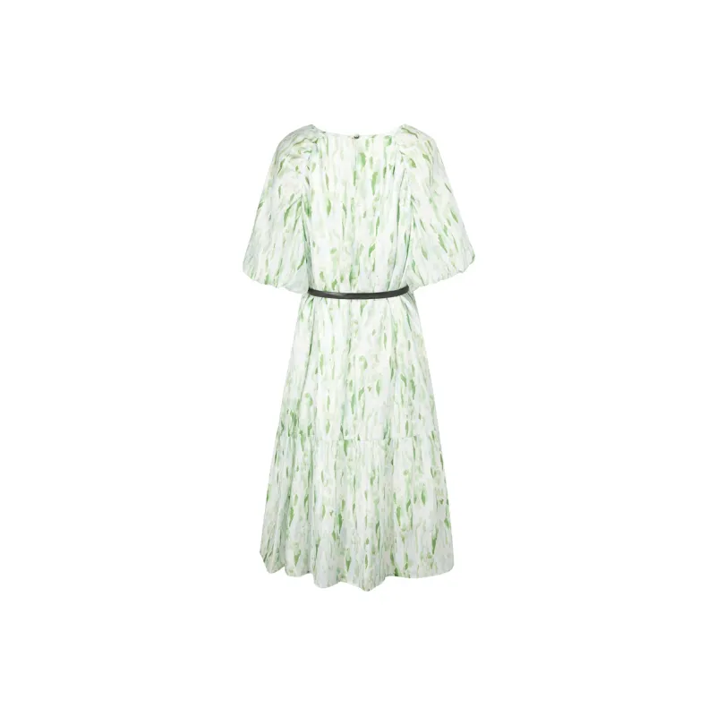 3COLOUR Short-Sleeved Dresses Women's White Green-1