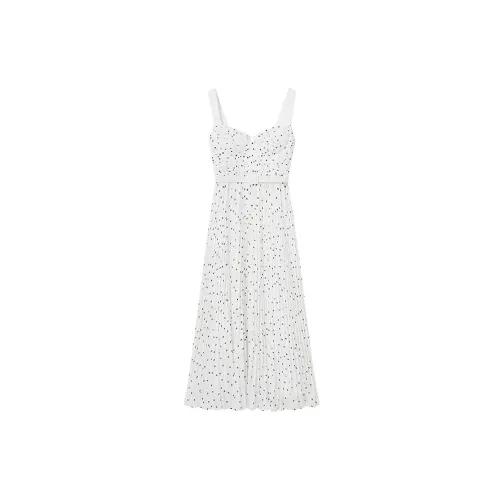 Self-portrait Sleeveless Dresses Women's White Polka Dots