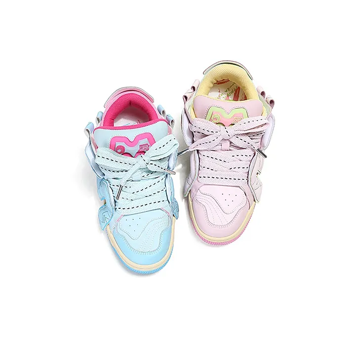 ADCDAVINCI Wheat Whirlwind Series ADCDAVINCI Low Top Skateboard Shoes Unisex Blue Pink-4