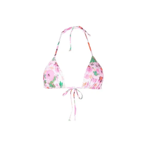 GANNI Floral-print String Bikini Top