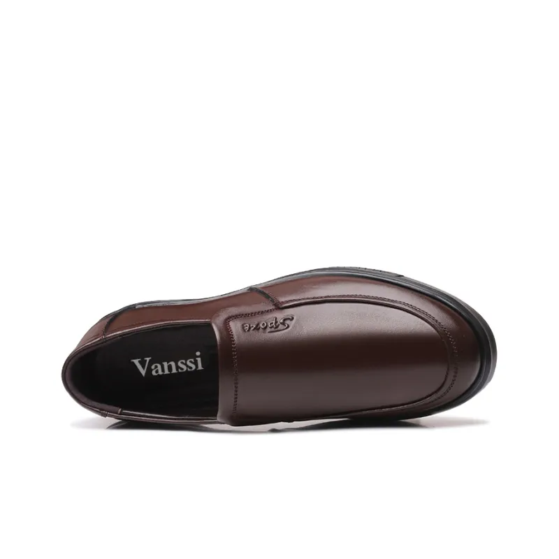 VANSSI Men's Casual Shoes Men Low Top Black/Brown-7