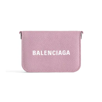 Balenciaga Calfskin Wallet Mini Women's Pink