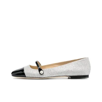 Jimmy Choo Elisa Leather Ballerina Shoes