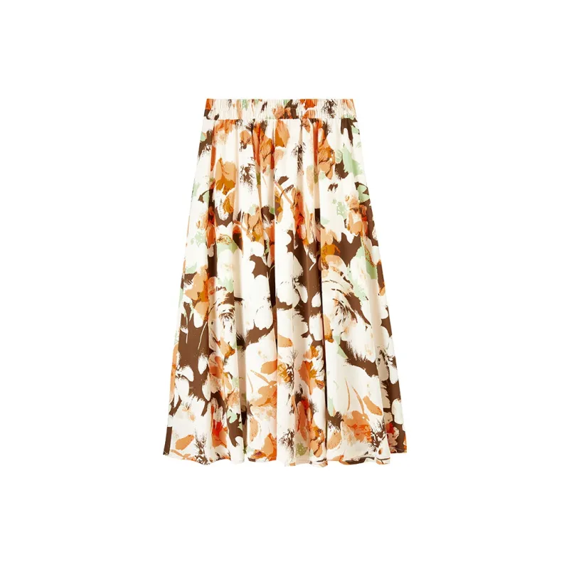 FANQIN Casual Long Skirts Women's Apricot Base With Neroli-1