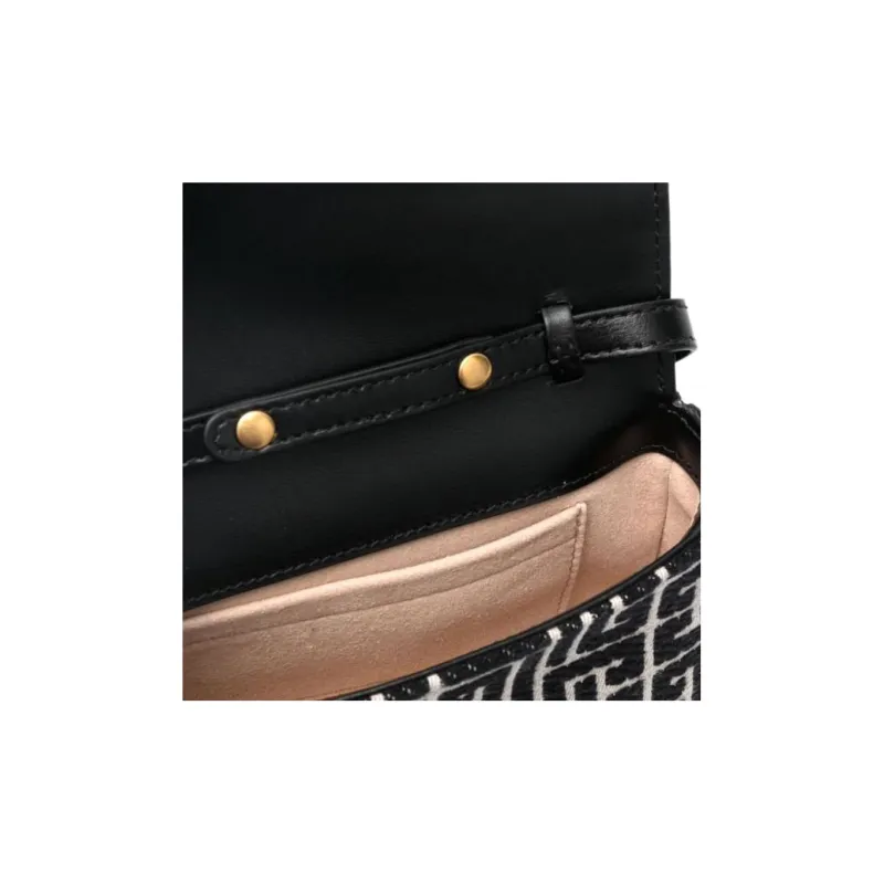 BALMAIN Calfskin With Cotton Handbag, Shoulder Bag, Crossbody Bag Regular Women's White/Black-2