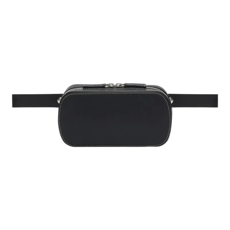 JIL SANDER Calfskin Shoulder Bag Crossbody Bag Small Size Men's Black-0