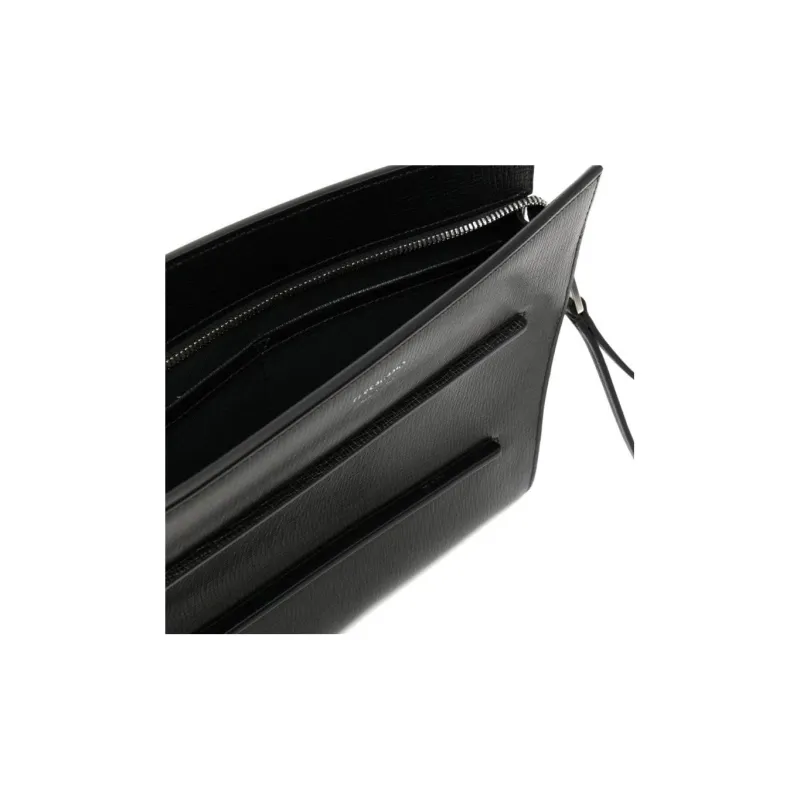 FERRAGAMO Calfskin Clutch Men's Black-6