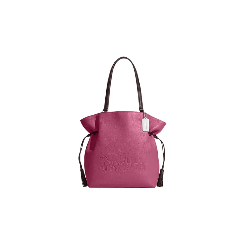 COACH Andy Pebbled Leather Tote Bag Shopping Bag Handbag Shoulder Bag Large Size Women's Light Raspberry-0