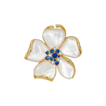 JAY Brooches Women's White Shell
