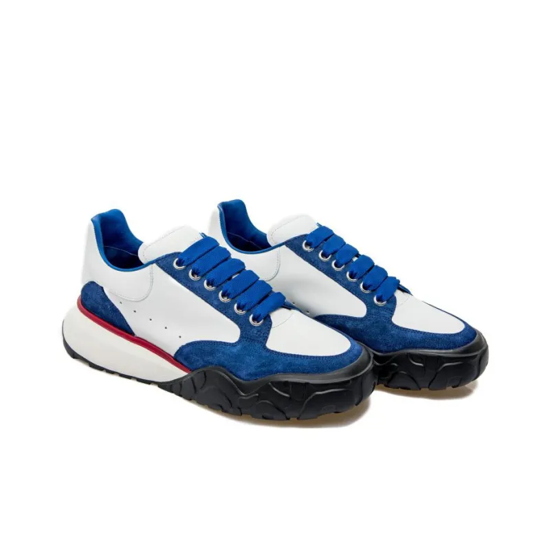 Alexander McQueen Low Top Casual Shoes Men's White Blue-2
