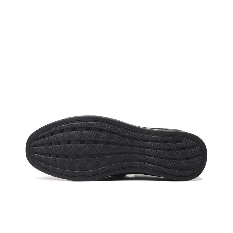 VANSSI Men's Casual Shoes Men Low Top Black/Brown-4