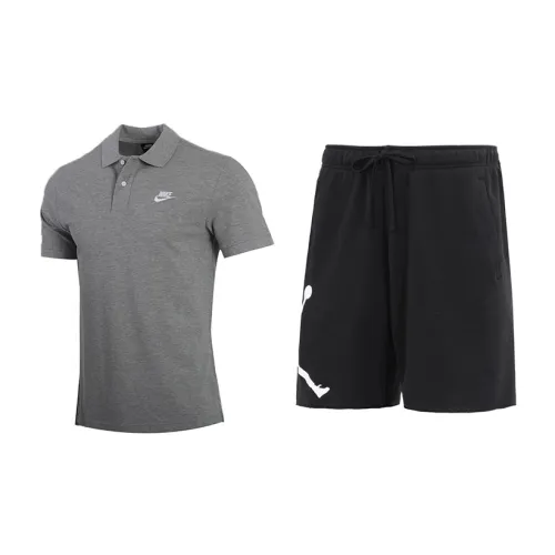 Nike Casual Sportswear Men Gray Tops+Black Pants