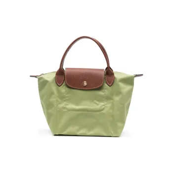 LONGCHAMP Le Pliage Canvas With Leather Canvas Bag Dumpling Bag Handbags Small Size Unisex Avocado Green