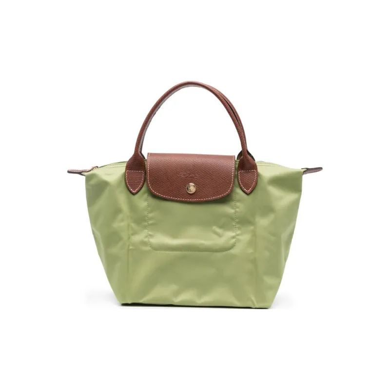 LONGCHAMP Le Pliage Canvas With Leather Canvas Bag Dumpling Bag Handbags Small Size Unisex Avocado Green-0