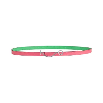 HERMES Calfskin Leather Belts Women's Pink Width 13MM