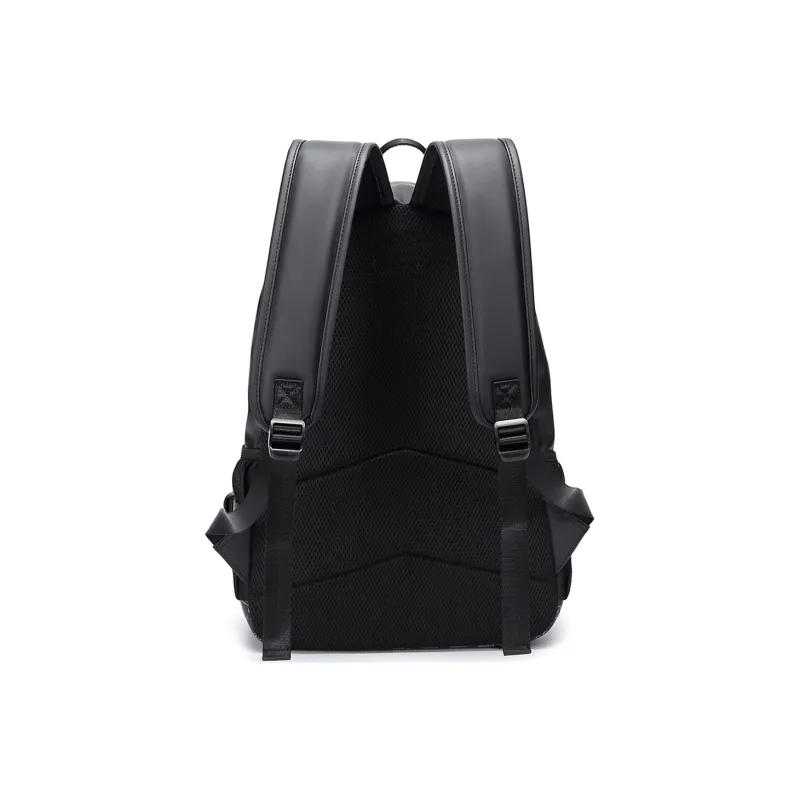 Slazenger Soft Leather Backpack Regular Men's Pattern Black-3