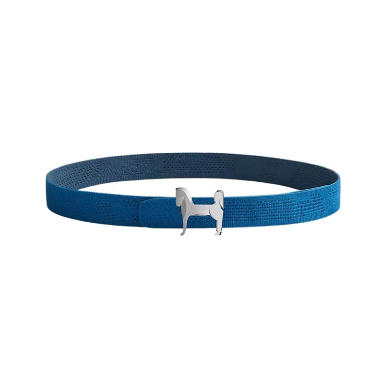 HERMES Panache Belt Men's Blue Width 3.2cm-0