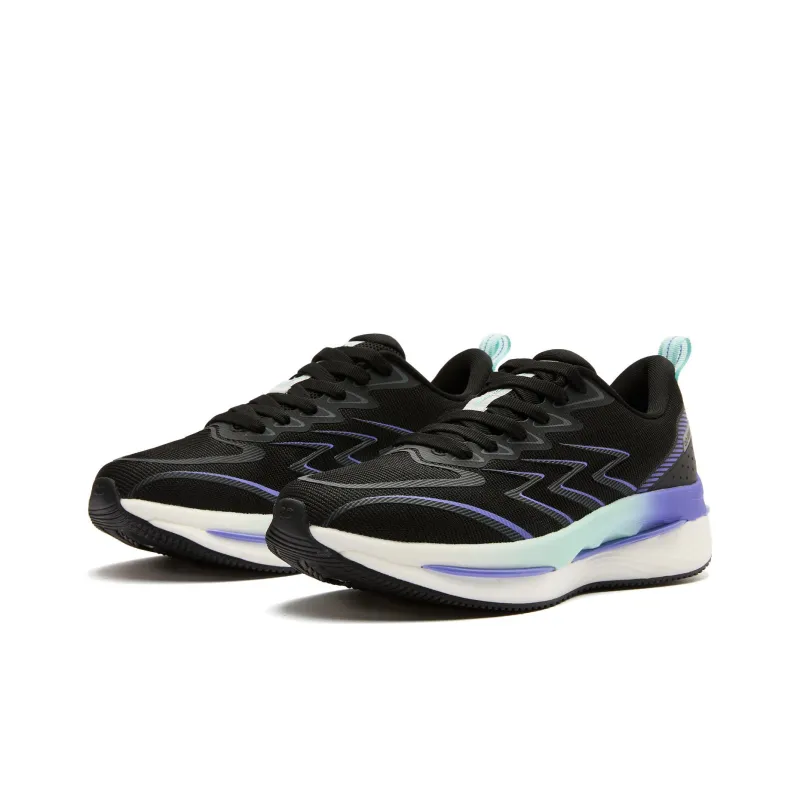 QIAODAN No Fear Cushioning Support Balance Rebound Low Top Running Shoes Men's Black Purple-2