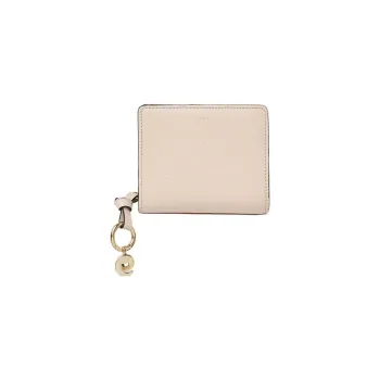 Chloe Alphabet Grain Calfskin Wallet Women's Pink
